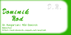 dominik mod business card